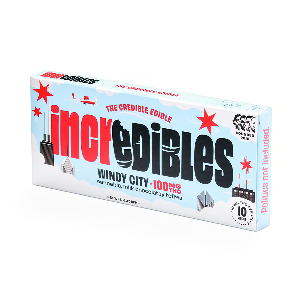 Photograph of product: INCREDIBLES Chocolate 100mg: Windy City