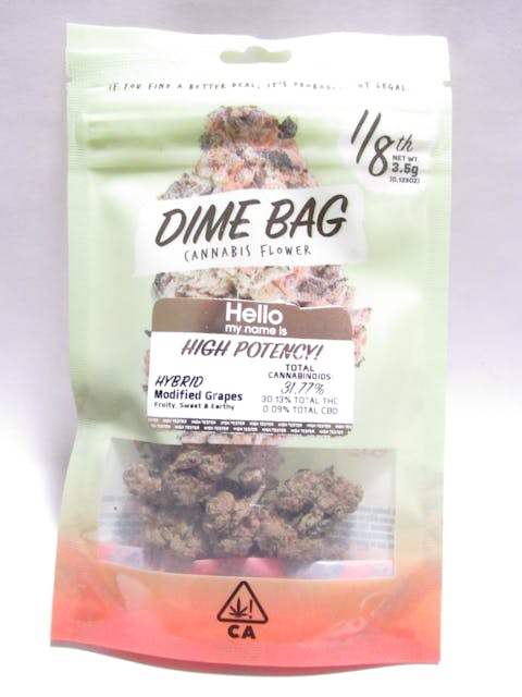 Photograph of Product: Dime Bag 1/8 Modified Grapes - Modified Grapes