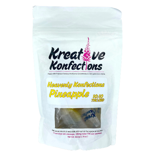 Photograph of product: 1:1 Pineapple Heavenly Konfections 10-Pack 100mg