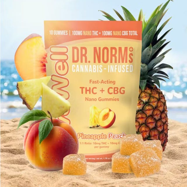 Photograph of product: LiveWell TH-oui + CBG Pineapple Peach Fast-Acting Gummies - 