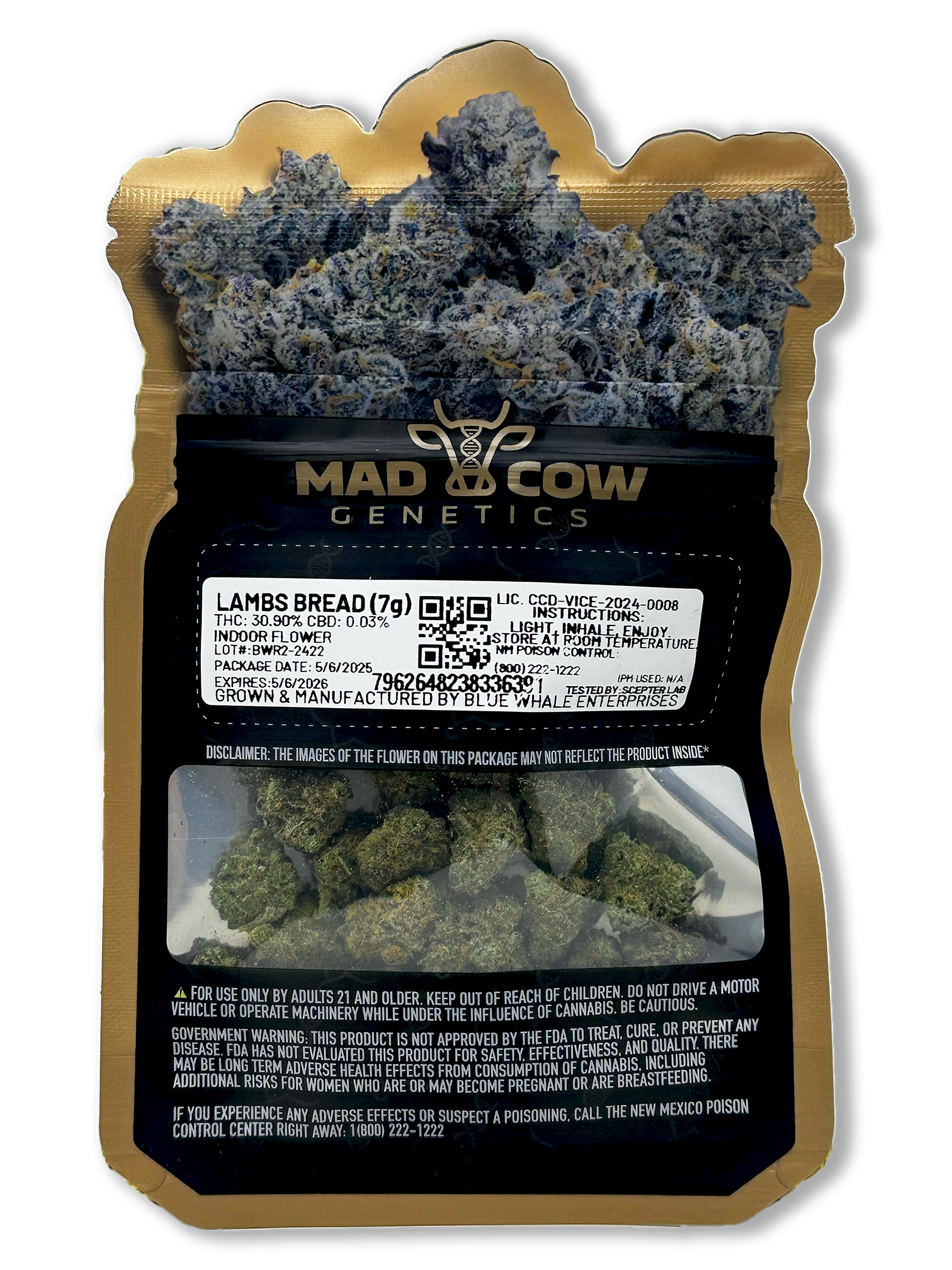Photograph of product: Lambs Bread (Mad Cow Genetics) -  Smalls Bag - 7g