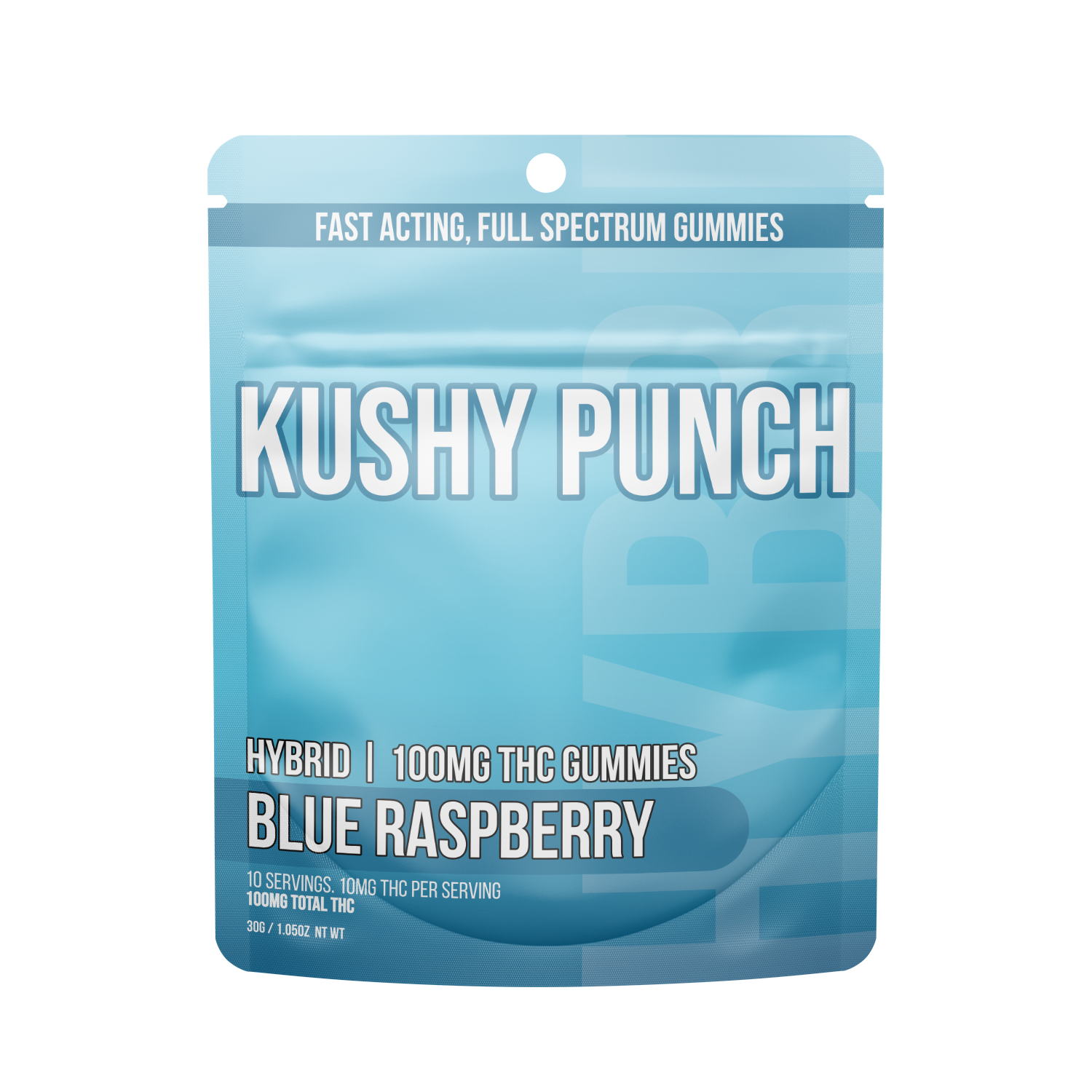 Photograph of product: Kushy Punch Blue Raspberry Gummies