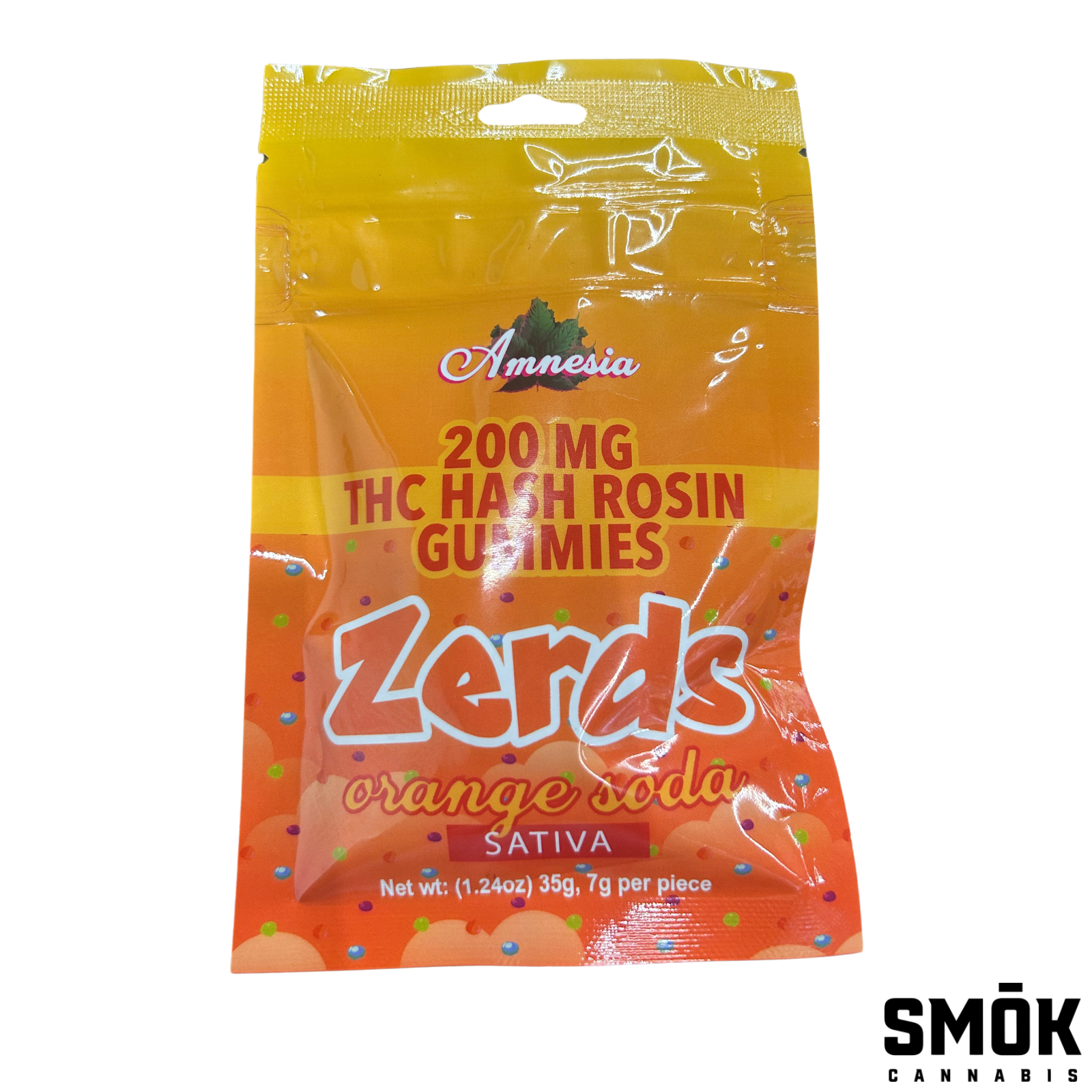 Photograph of product: Amnesia au chocolat Rosin Nerd Gummies - Orange Soda 200mg
