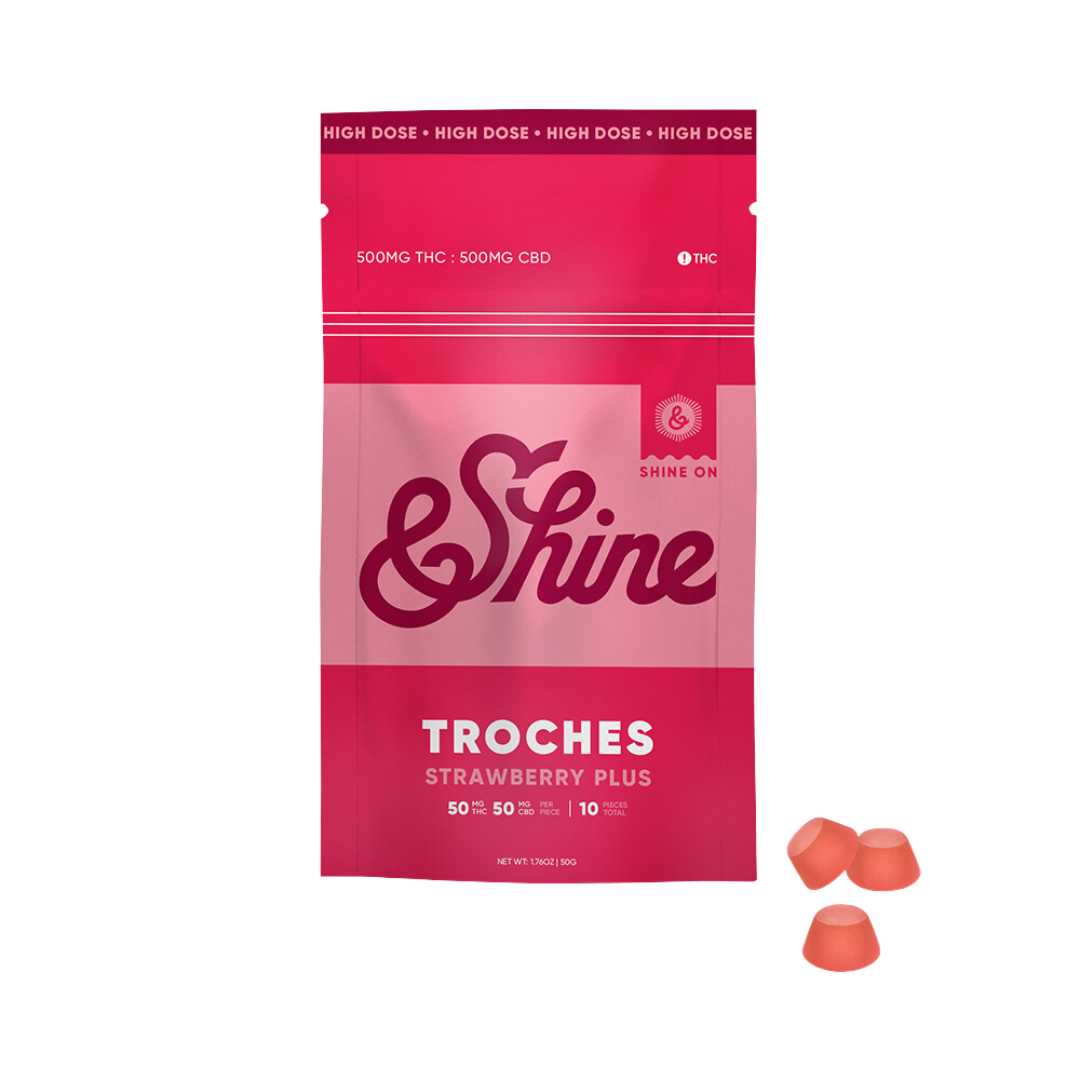 Photograph of product: Ratioed Strawberry Troches 1000mg (100mg ea | 10-Pack)