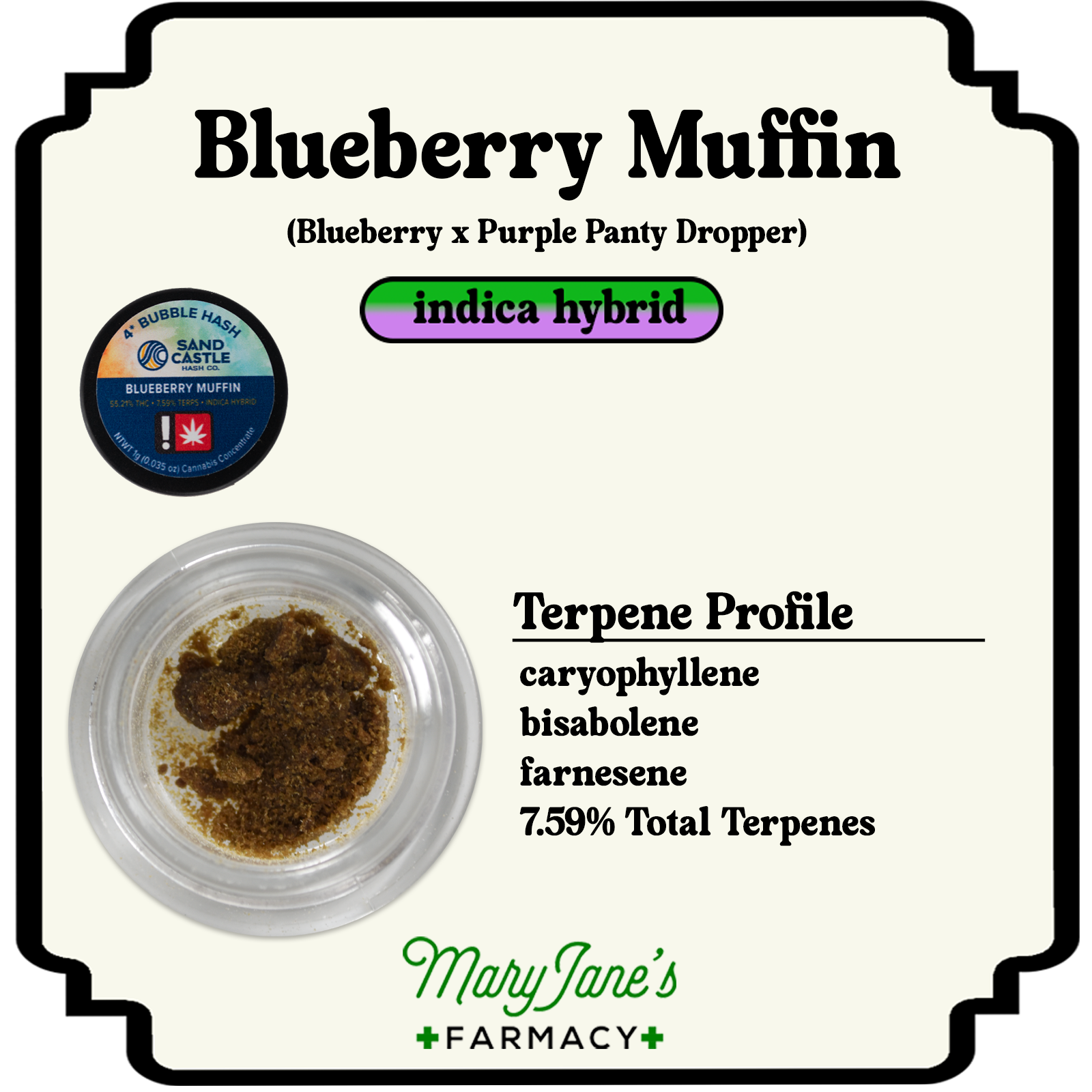 Photograph of product: Blueberry Muffin 4* Bubble au chocolat Extract | 1g