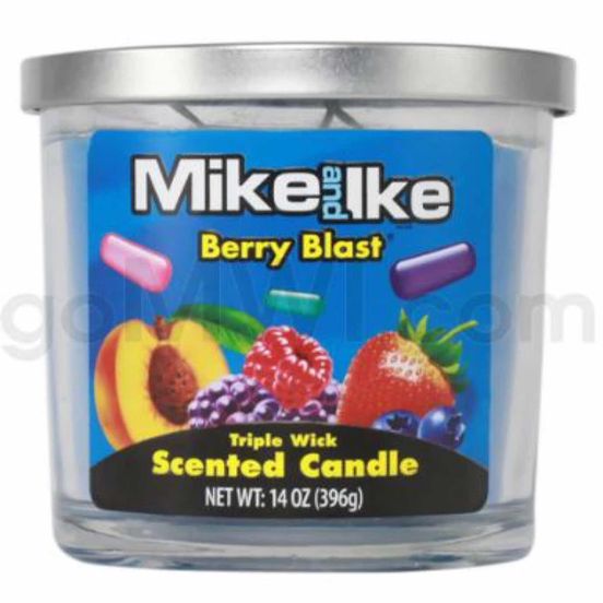 Photograph of product: Mike and Ike Berry Blast Candle 140z. - 