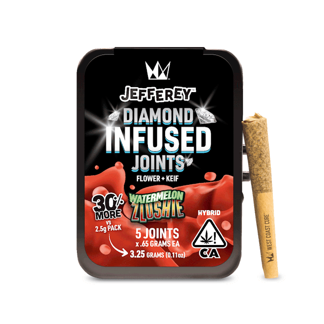 Photograph of product: Watermelon Zlushie - Jefferey Infused Joint .65g 5 Pack - 
