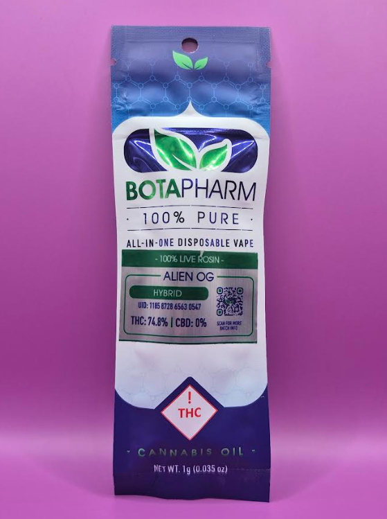 Photograph of product: Botapharm - 1g Live Rosin Cart - Alien OG