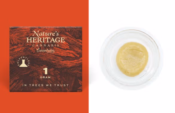 Photograph of product: Nature's Heritage - Mimosa - Live Rosin - 0.5g