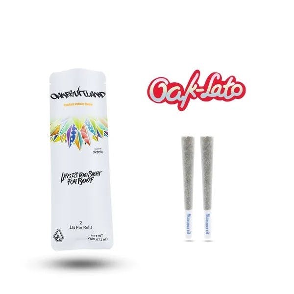 Photograph of product: Oakfruitland - Oaklato 1g Dual Pre Roll
