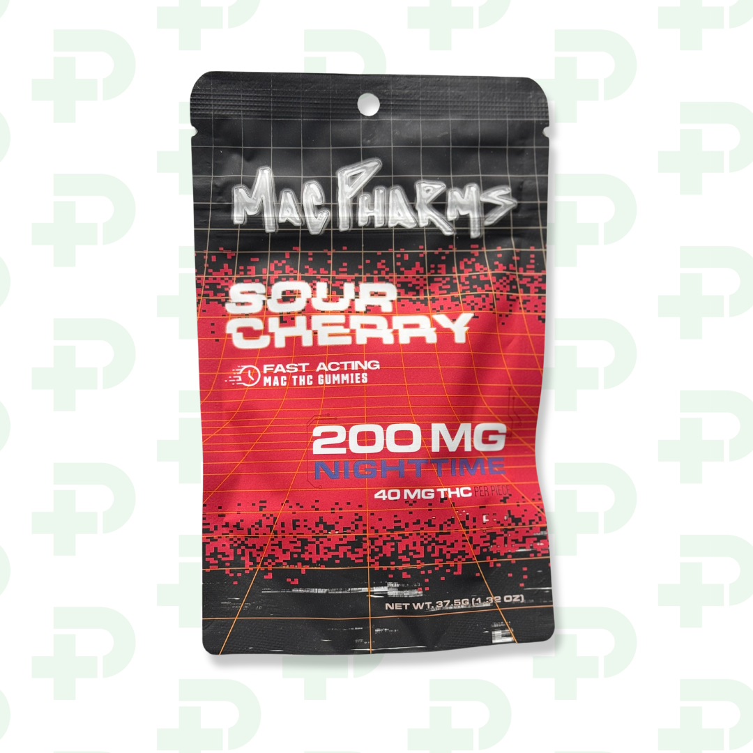 Photograph of product: Mac Pharms 200mg Gummies - Sour Cherry