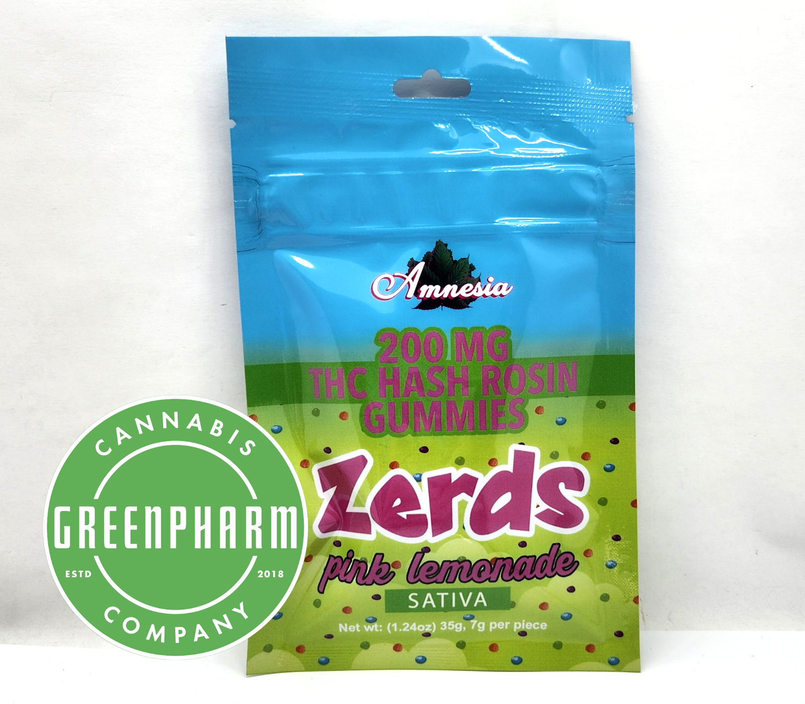 Photograph of product: Edible | Amnesia | Pink Lemonade au chocolat Rosin Gummies | 200mg