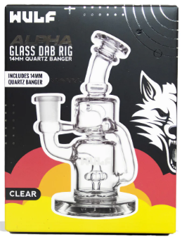 Photograph of product: Glass Alpha 14mm Dab Rig With Quarts Banger (Clear)