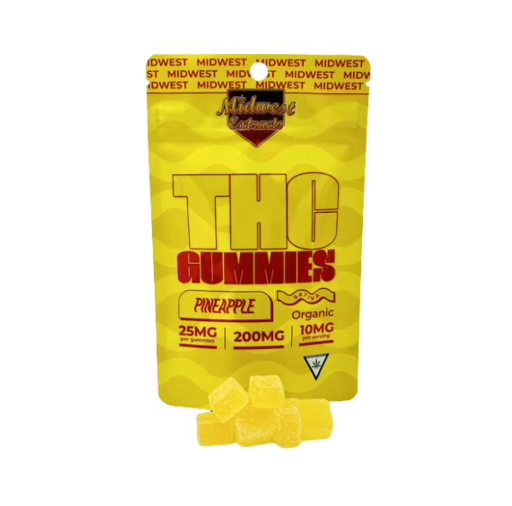 Photograph of product: Midwest Extracts Pineapple Gummy 200mg
