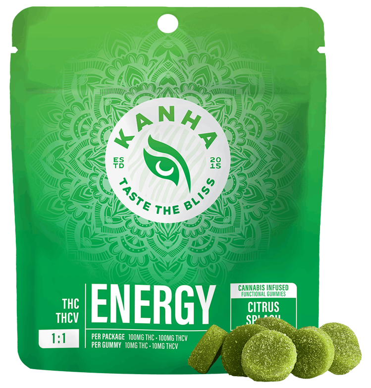 Photograph of product: Nano Energy Citrus Splash Gummies 1:1 THCV  | 50G 100MG 10PK