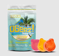 Photograph of product: OGeez Tropical Sugar Free Oui'd - 100 mg