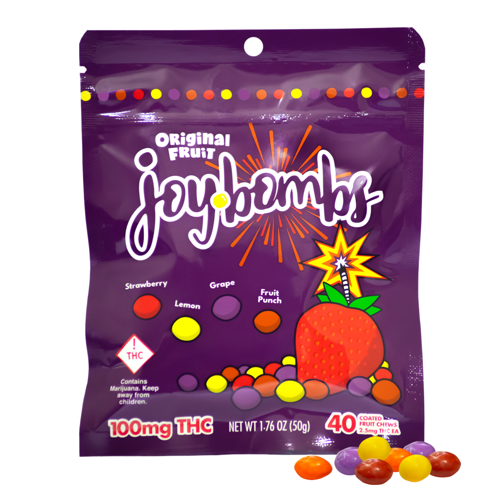 Photograph of product: REC: Joy Bombs Fruit Chew 100mg