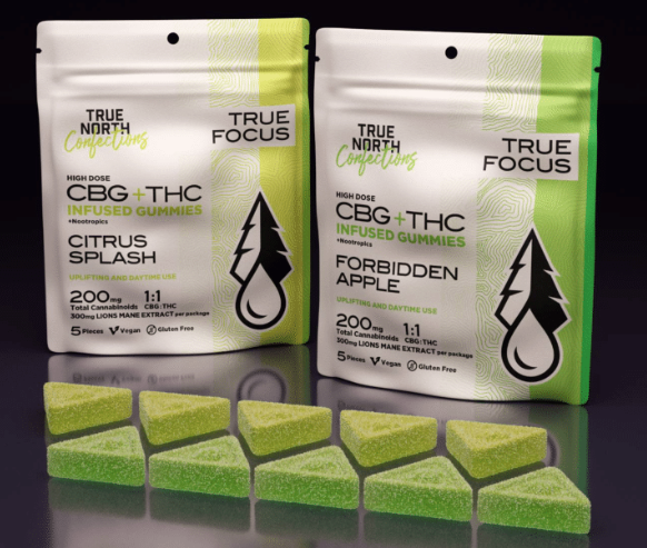 Photograph of product: Forbidden Apple Focus 1:1 TH-oui:CBG Gummies 5-pack | 100mg