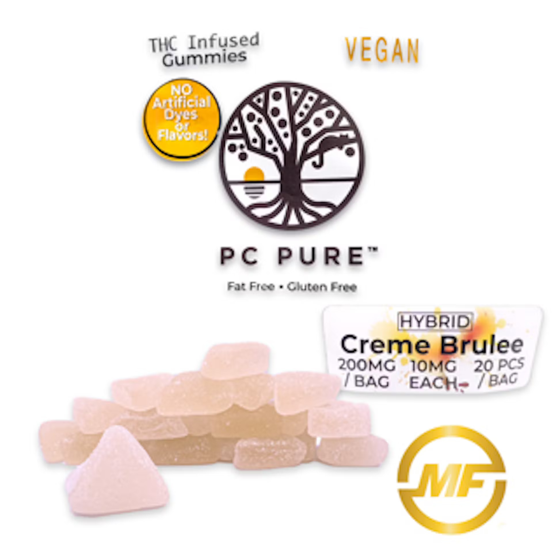 Photograph of product: Pc Pure | Creme Brulee | Gummies | 200mg/10pc