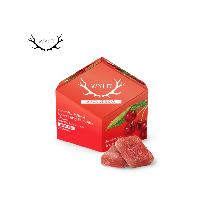Photograph of product: SOUR CHERRY 100MG 10PK GUMMIES