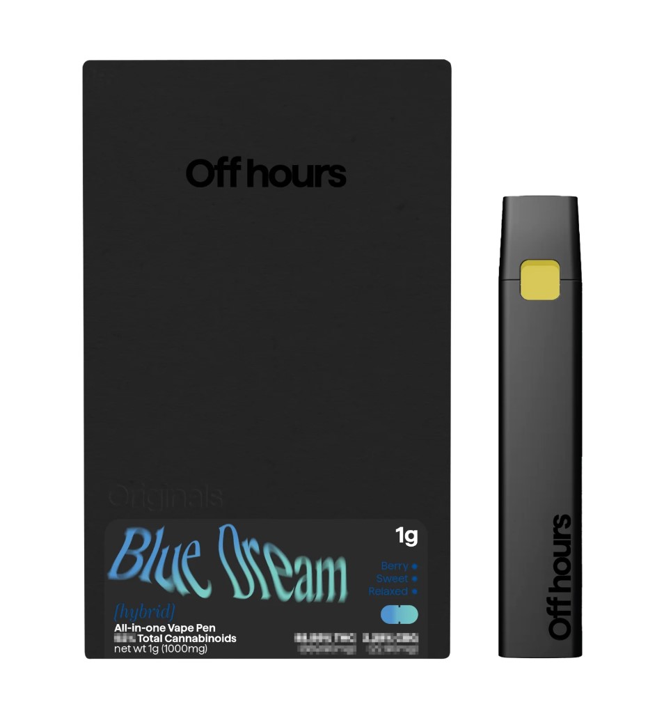 Photograph of product: Off Hours | Blue Dream | Hybrid | 1g AIO Disposable Vape