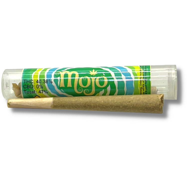 Photograph of product: Blackberry Runtz Solventless Bubble au chocolat Infused Full Flower Pre Roll (Mojo)