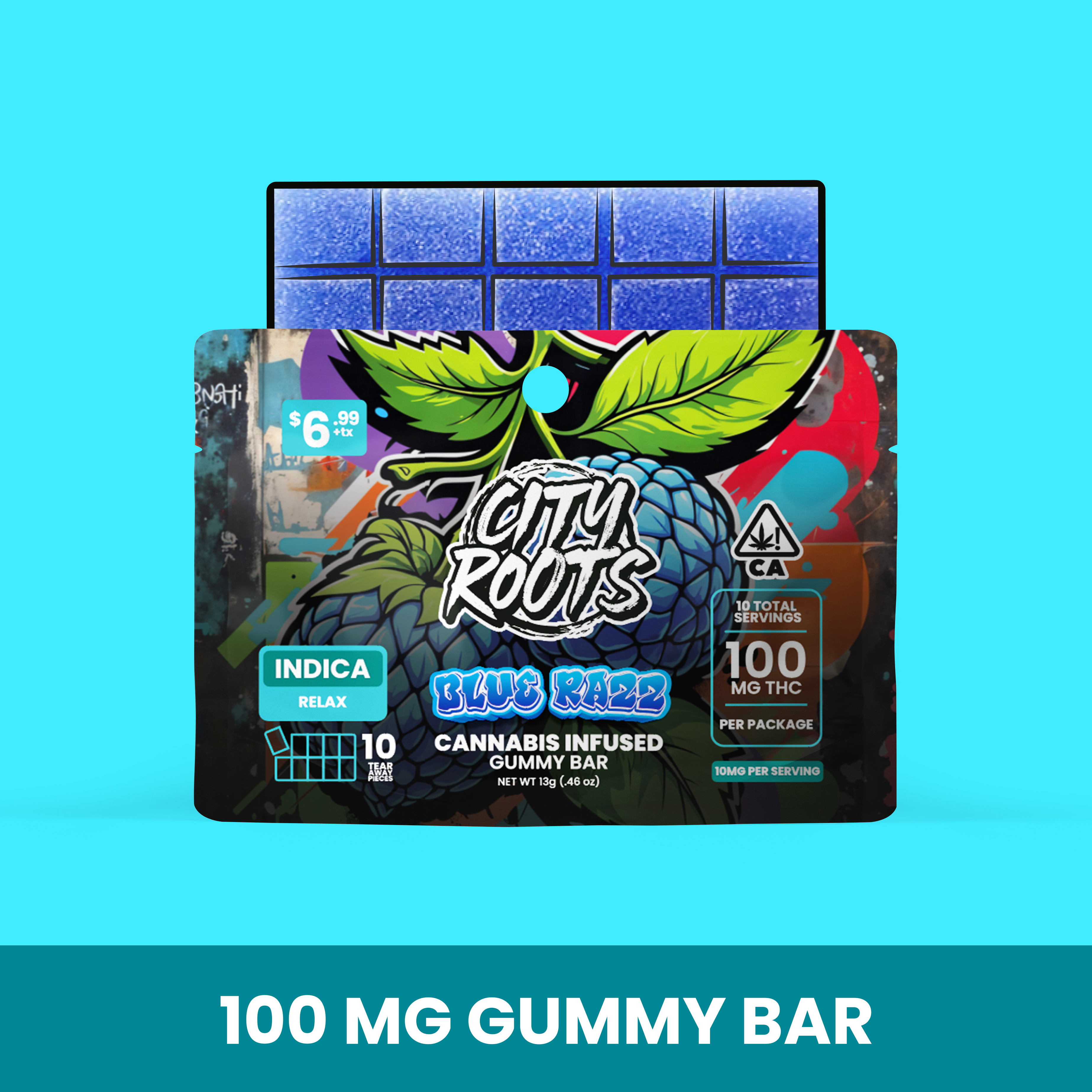 Photograph of product: City Roots - Blue Razz (Oui'd) Edible 100mg