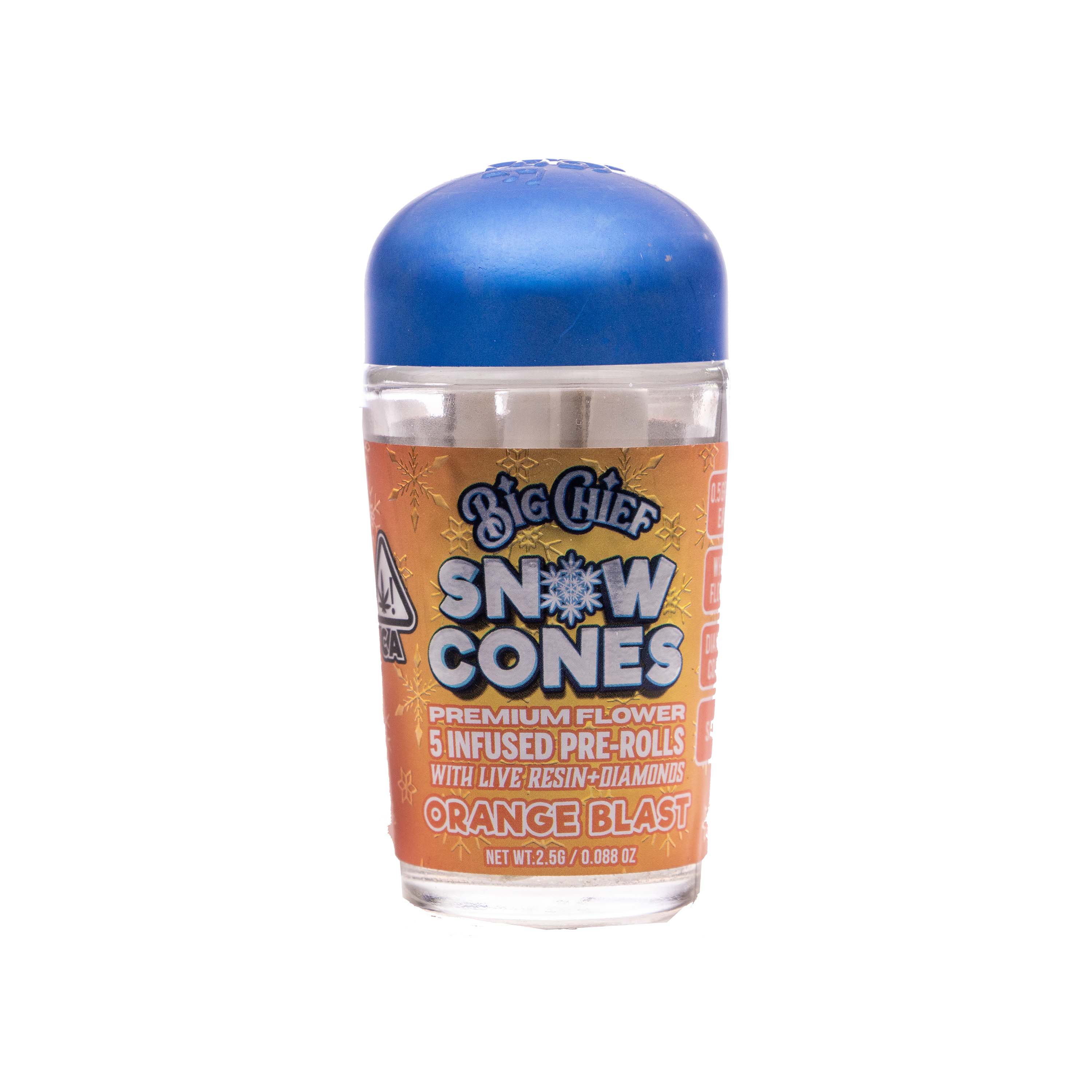 Photograph of product: Big Chief | Snow Cones Orange Blast Mini Infused Pre-roll Pack (2.5g)