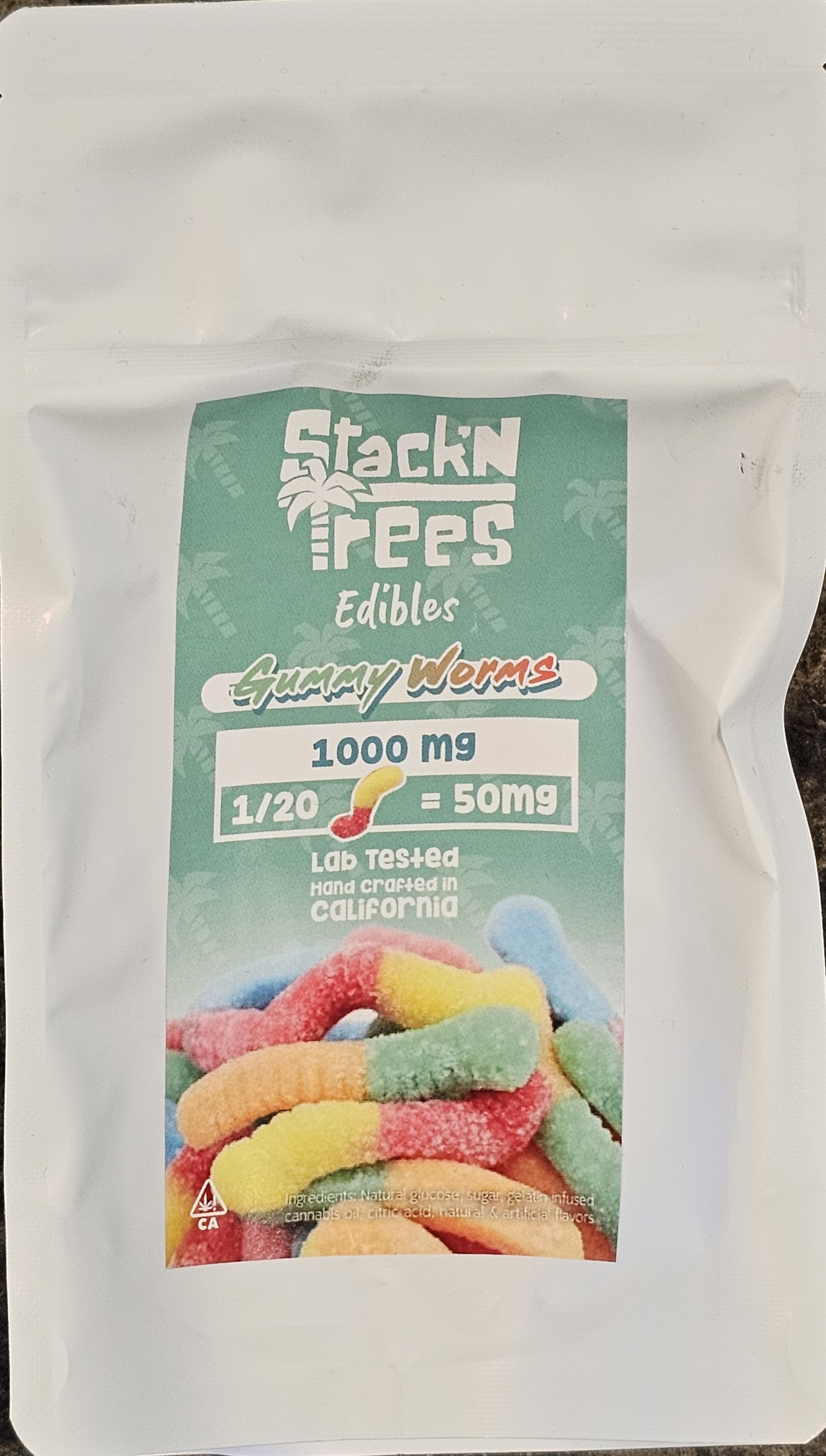 Photograph of product: ST | Gummy Worms 1000MG