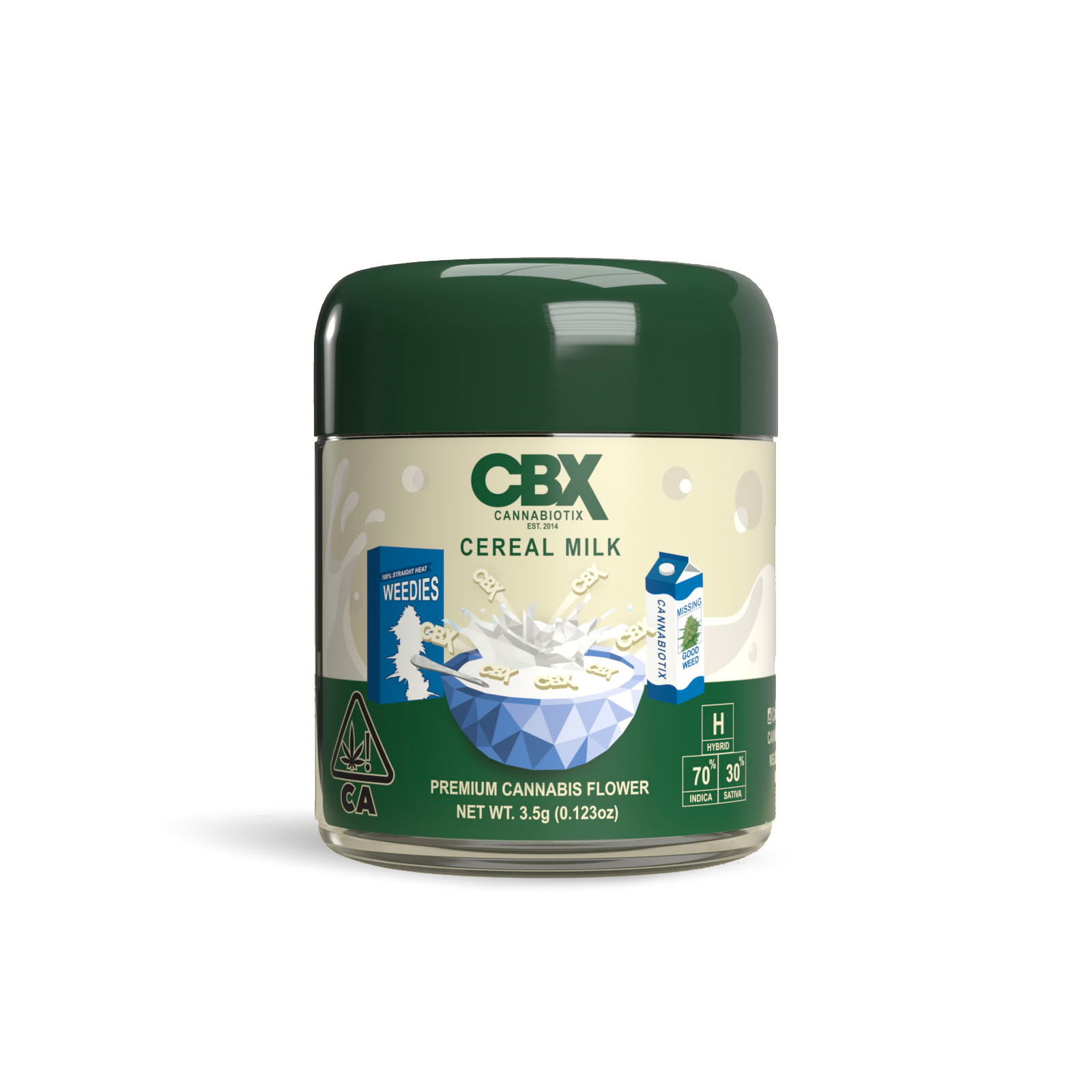 Photograph of product: CBX - FLOWER - 3.5G - HYBRID - CEREAL MILK
