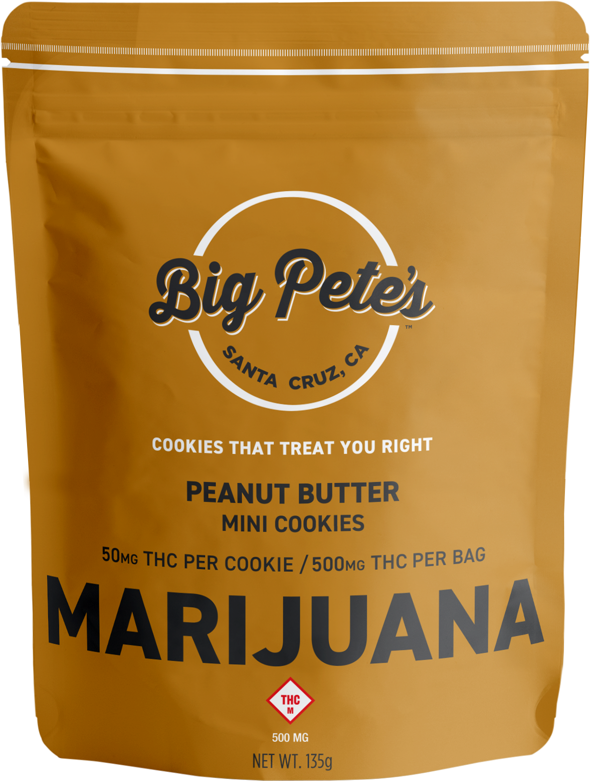 Photograph of product: Big Pete's Treats Peanut Butter Mini Cookies 10pk | 500mg