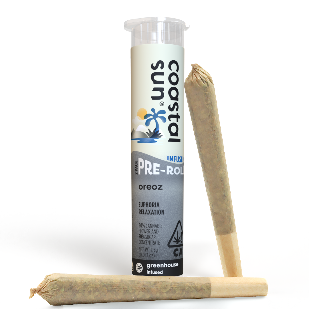 Photograph of product: Oreoz Infused Greenhouse 0.75g Pre-Roll 2pk 1.5g