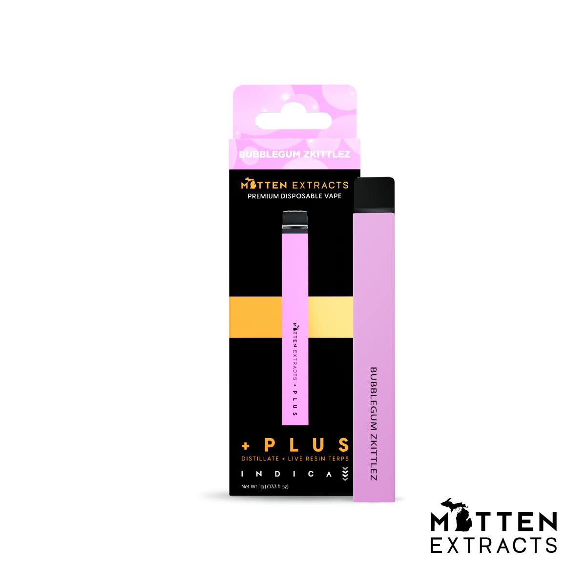 Photograph of product: Mitten Extracts - Bubblegum Zkittlez Disposable