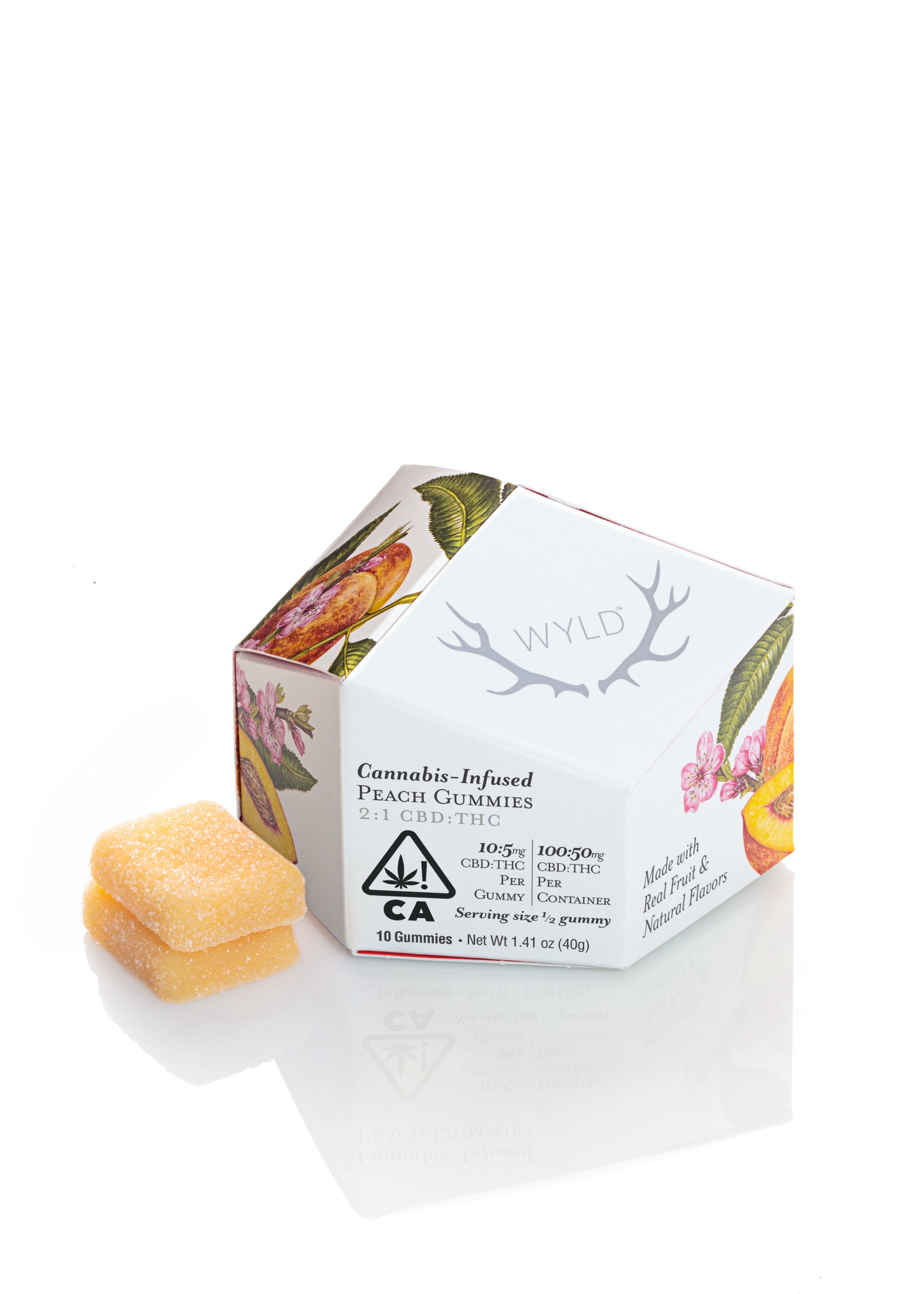 Photograph of Product: Peach 2:1 CBD + Hybrid Enhanced Gummies | 10-pack