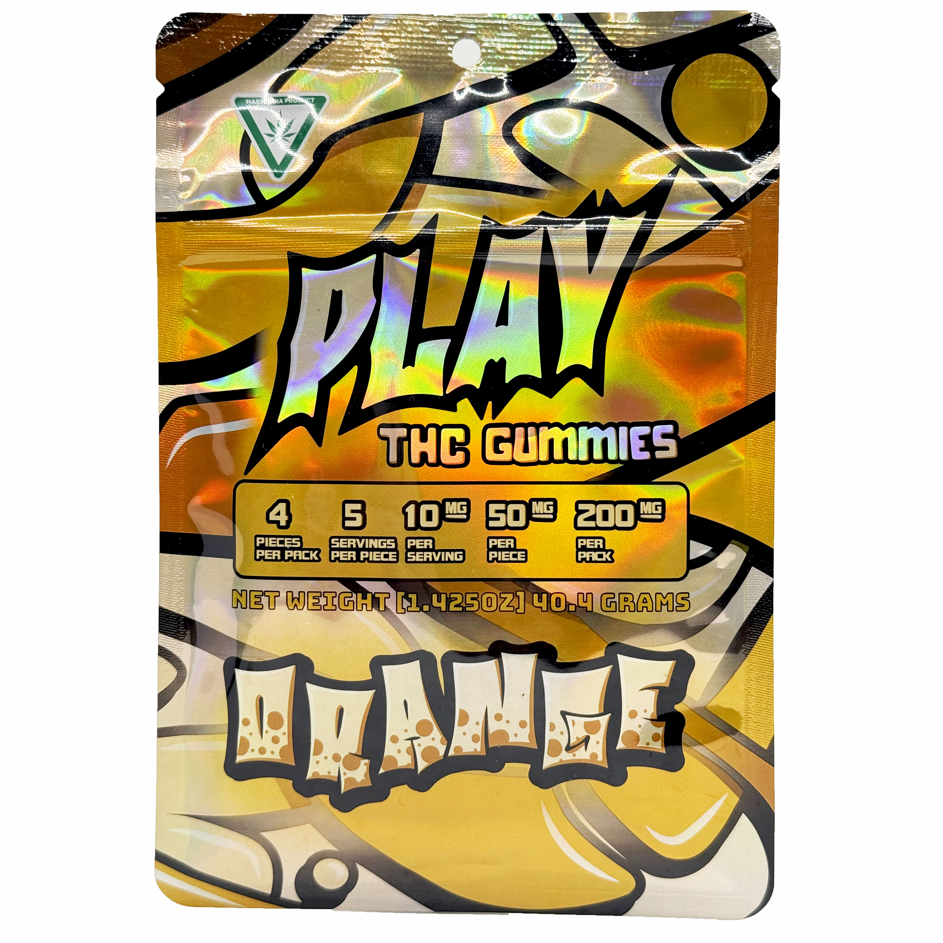 Photograph of product: Play Orange Gummies 200mg Rec