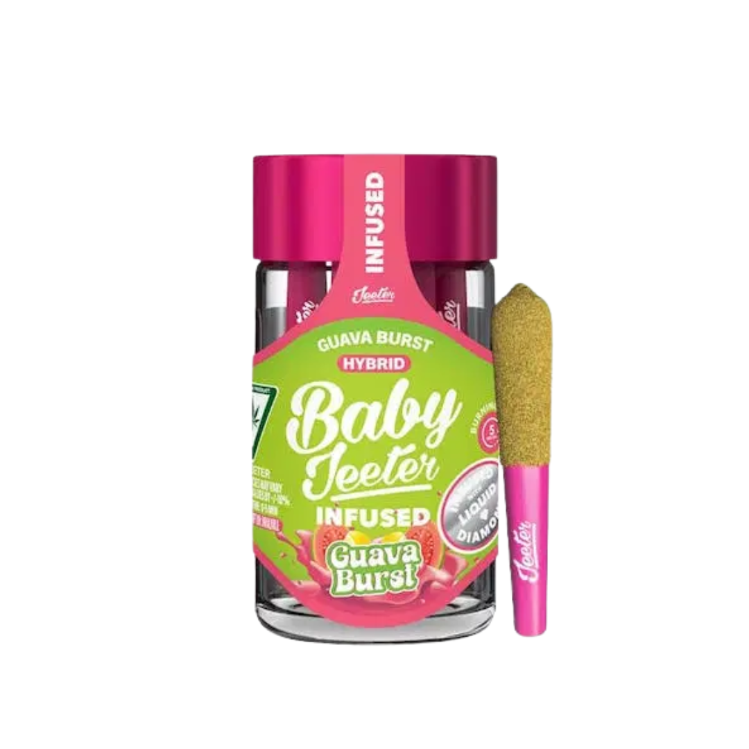 Photograph of product: Jeeter | Guava Burst Infused Pre-Roll Pack | 5x0.5g | 2.5g