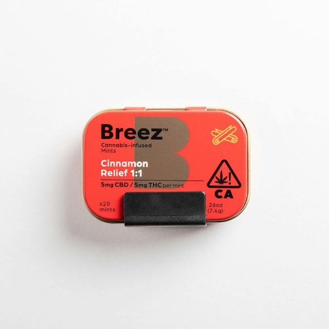 Photograph of product: Cinnamon Relief 1:1 Mint Tin | 1:1 TH-oui:CBD