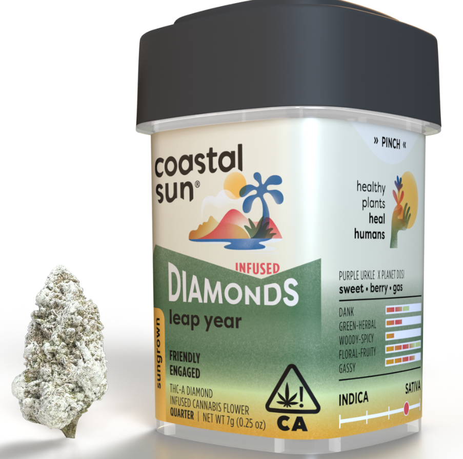 Photograph of product: Coastal Sun Diamond Infused Flower 7g Quarter - Leap Year (S)