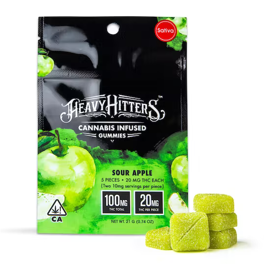 Photograph of product: HEAVY HITTERS GUMMY 100MG: ATOMIC APPLE