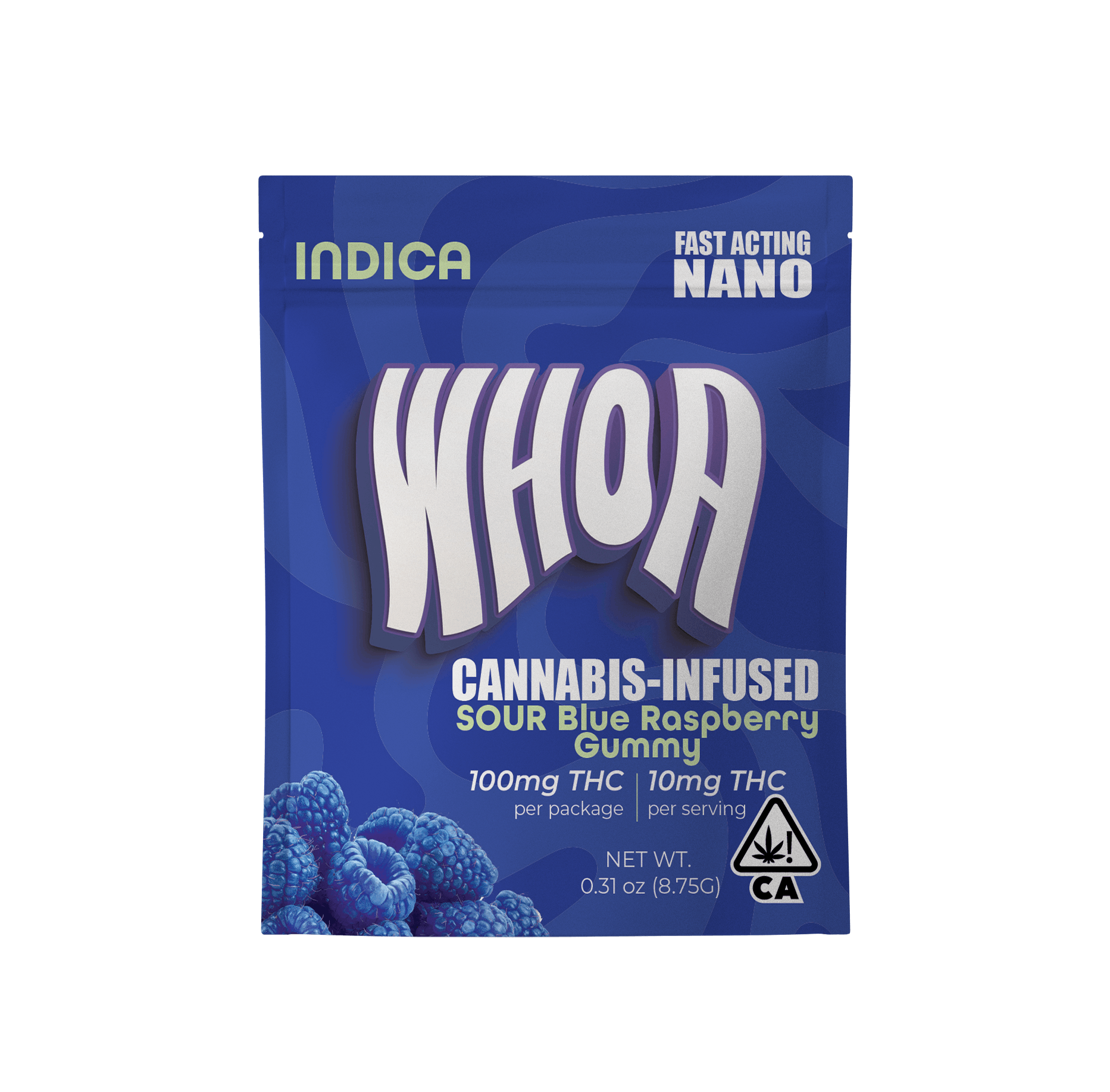 Photograph of product: 100mg Sour Blue Raspberry (Oui'd) Gummy $8