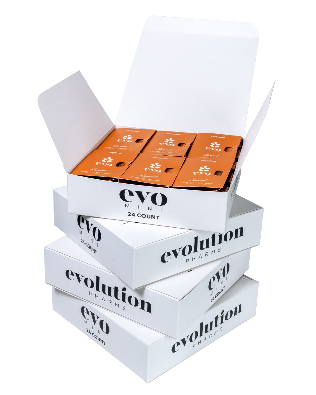 Photograph of product: Evolution Pharms au chocolat and Rosin Mini Infused Pre-Roll | Sunset