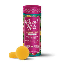 Photograph of product: Good Tide (I) Passionfruit Gummies 100mgTHC/100mgCBD/100mgCBN