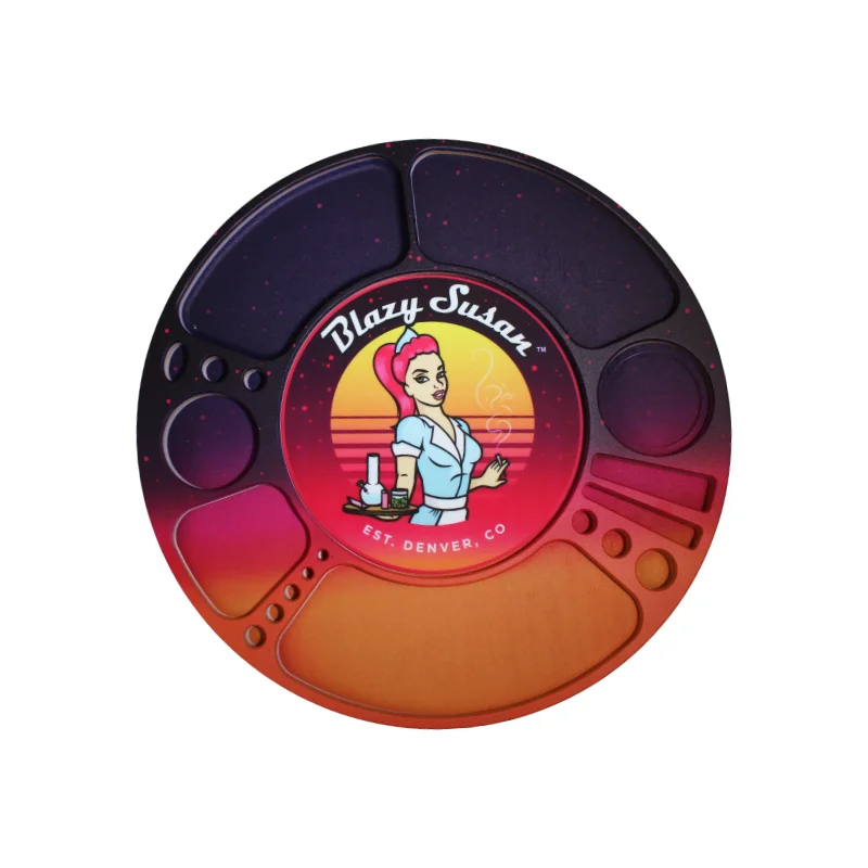 Photograph of product: Blazy Susan Spinning Rolling Tray Synthwave
