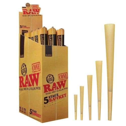 Photograph of product: RAW Authentic 5 Stage Rawket 5pk Cones