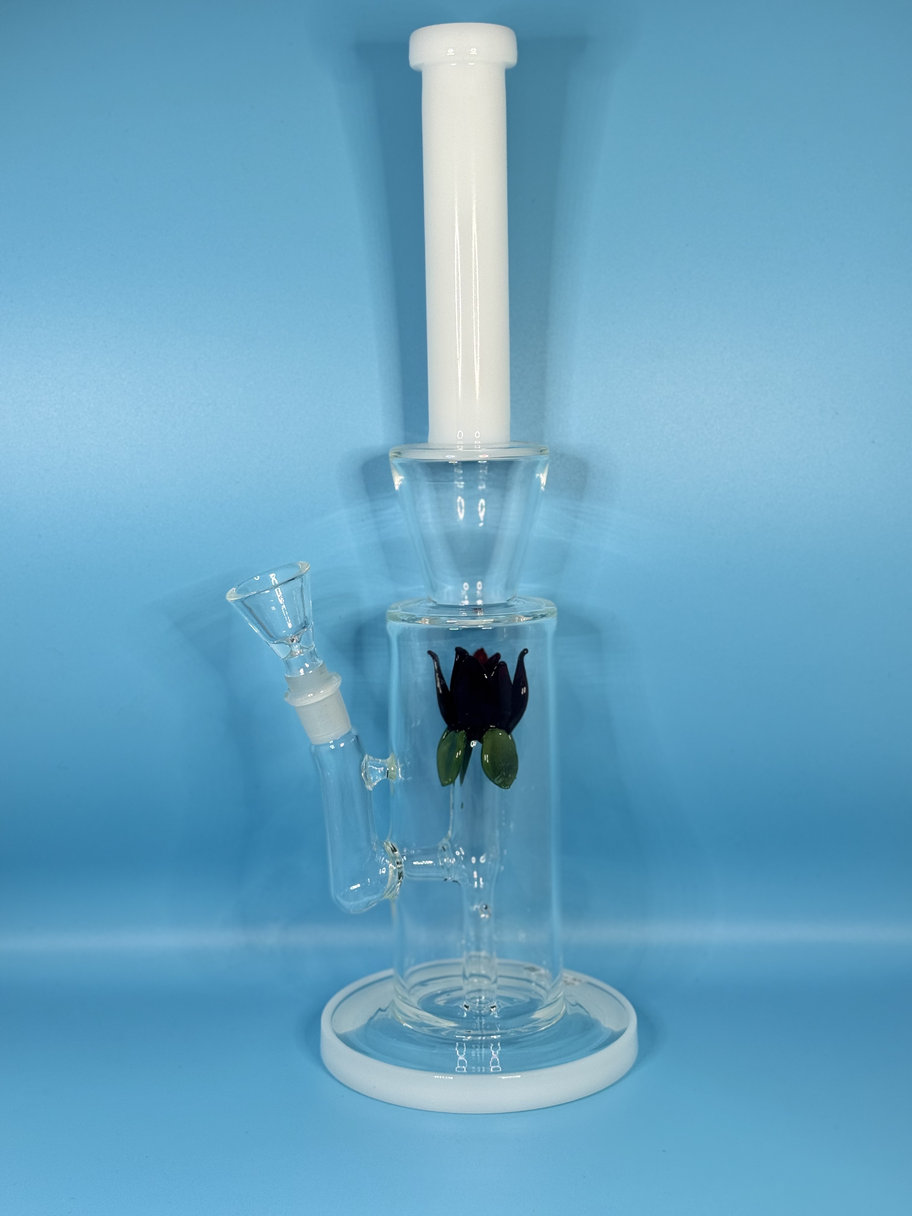Photograph of product: 14" Colortube & Clear w/ Flower Perk Waterpipe