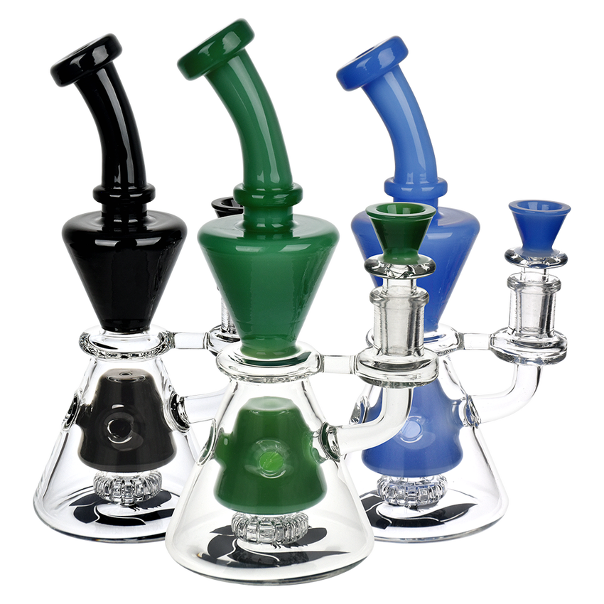 Photograph of product: Glass House - Two-Toned Hourglass Water Pipe - 8"