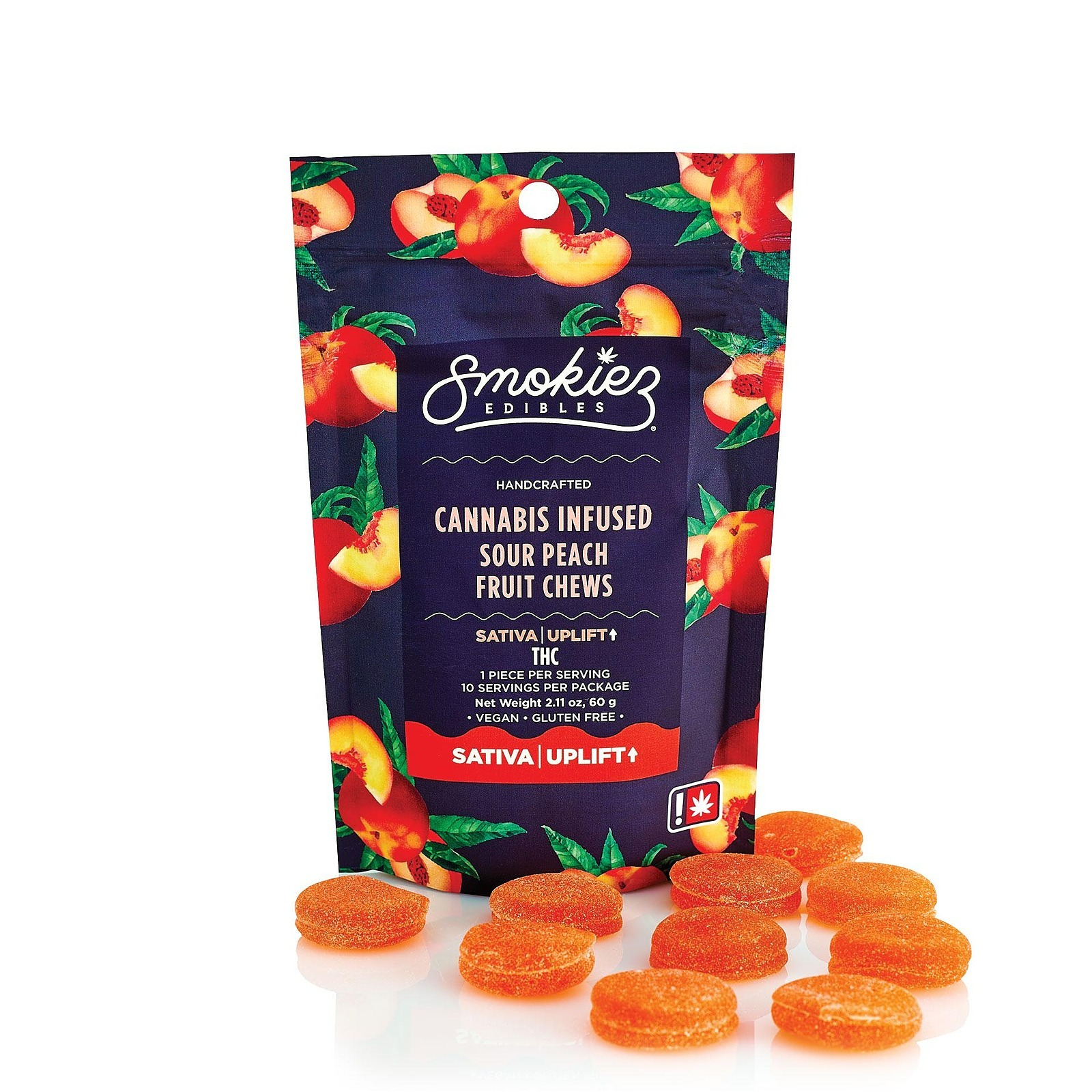 Photograph of product: (Oui'd) Sour Peach 100mg TH-oui (Net.Wt.60g/2.11oz)