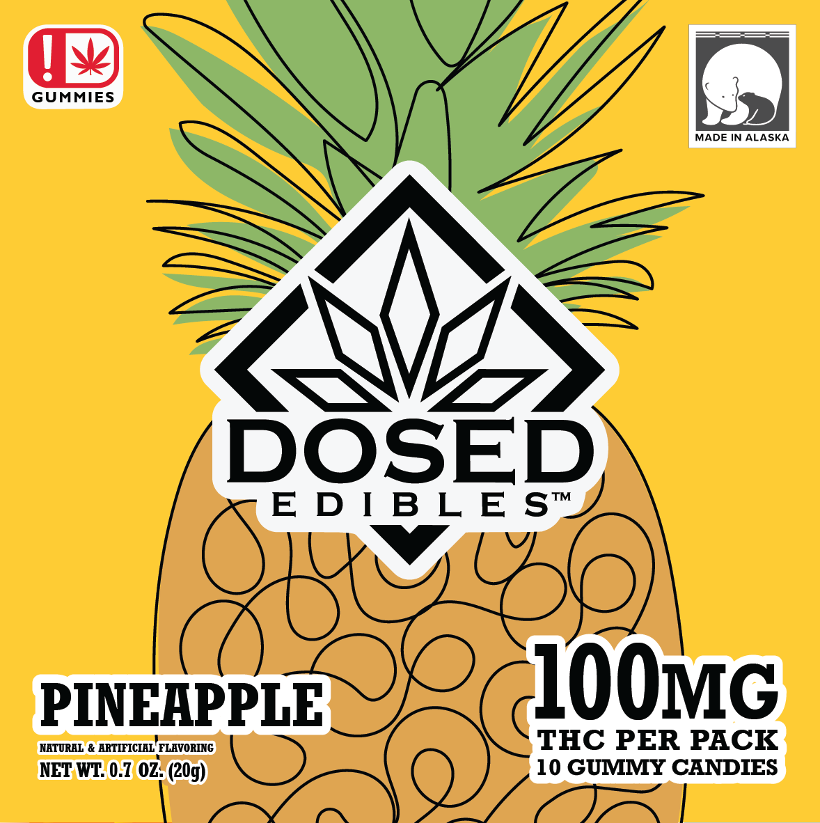 Photograph of product: Pineapple (107.69mg) Gummies 10pk