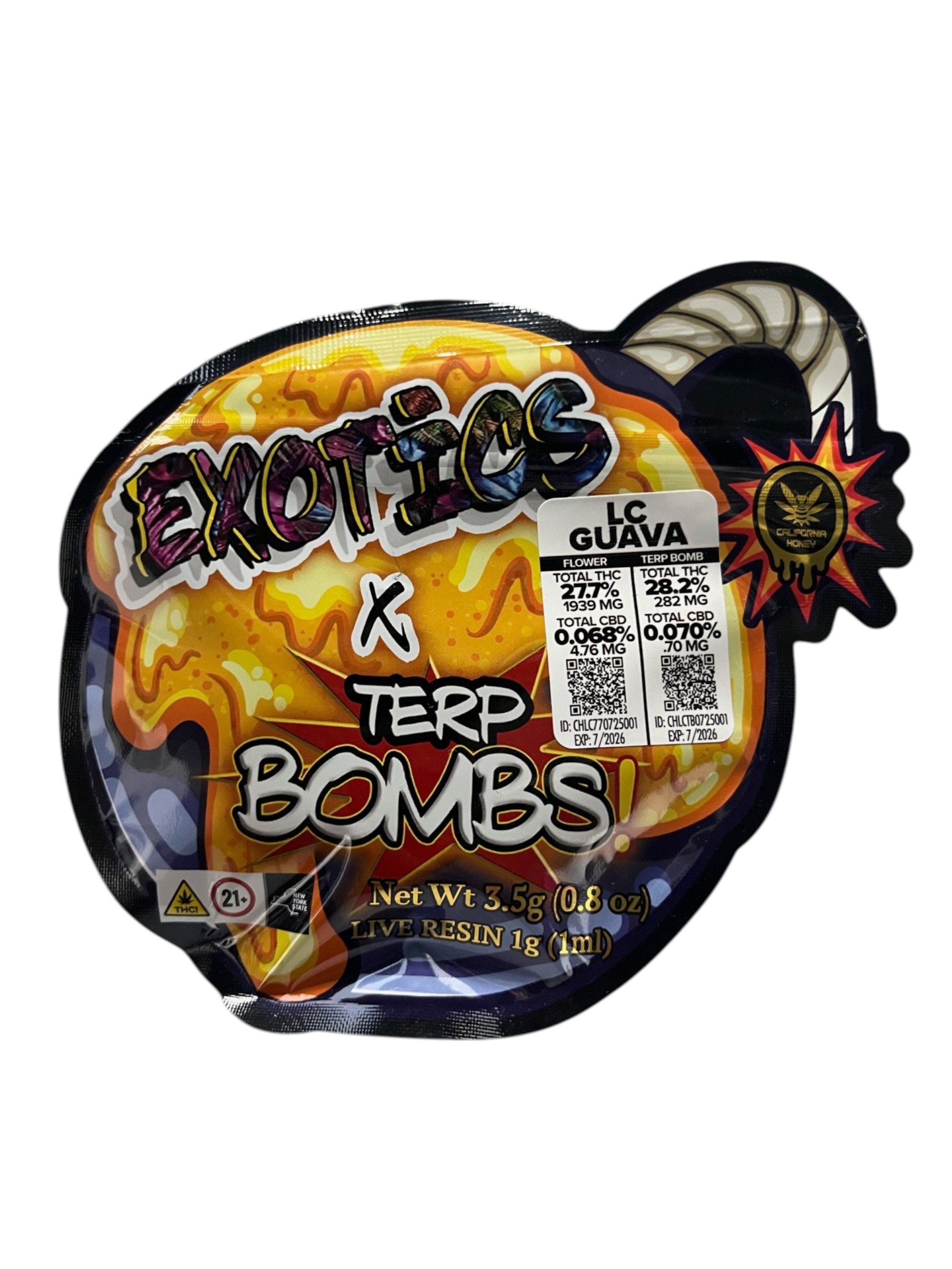 Photograph of product: Cali Honey | LC Guava | Hybrid | Exotics x Terp Bombs - 3.5g