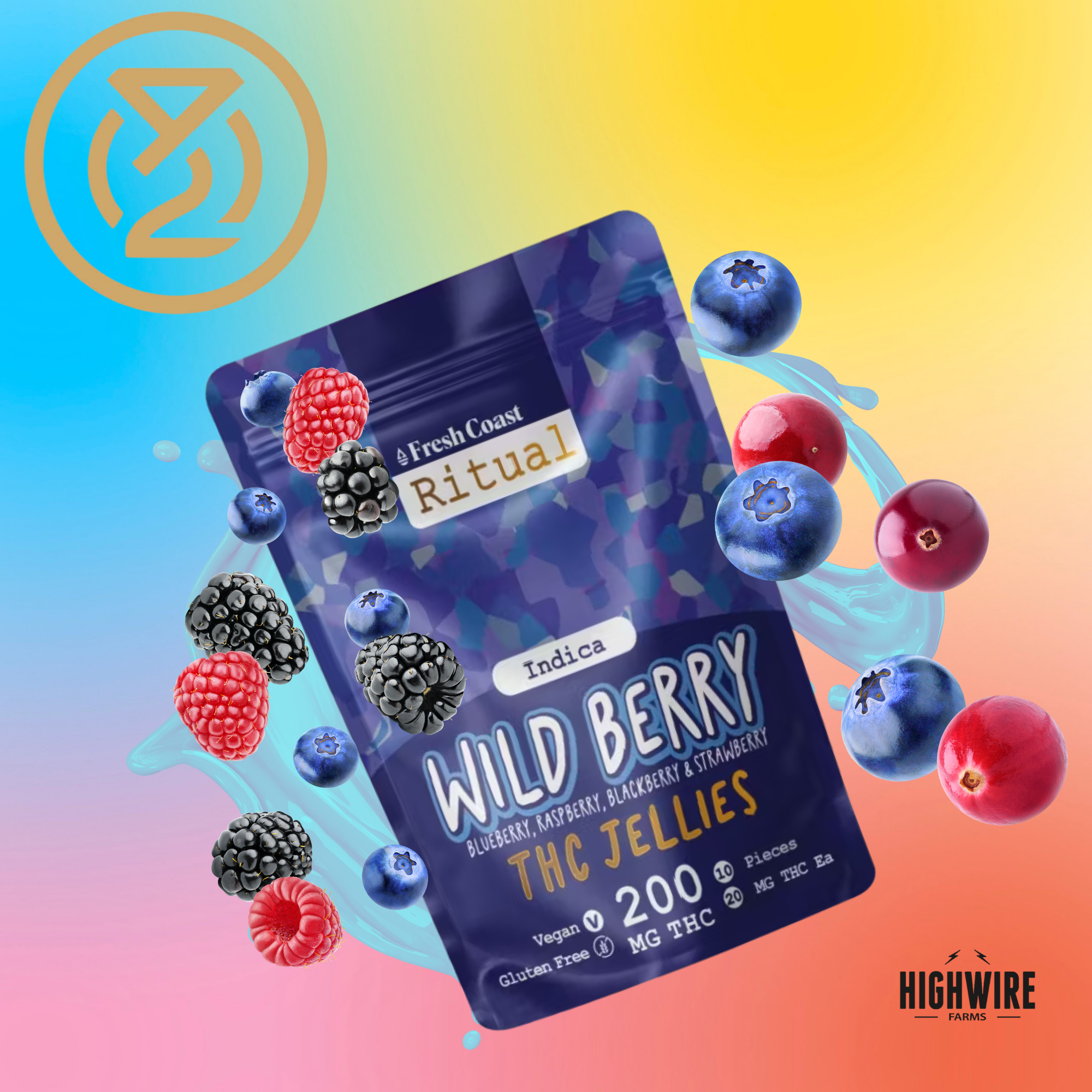 Photograph of product: Jellies Gummies Wild Berry 200mg